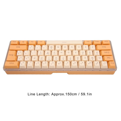 RGB Gaming Keyboard, 61 Keys RGB Backlit LED, 8 Single Color Modes, Wired Mechanical Keyboard for Windows PC Gamers, for Office( Beige)