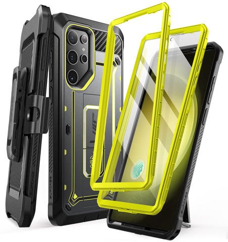 SUPCASE Unicorn Beetle Pro for Samsung Galaxy S24 Ultra Case with Stand, [2 Front Frame] 360 Full-Body Shockproof Belt-Clip & Kickstand Case with Screen Protector Phone Case for S24 Ultra, Bumble