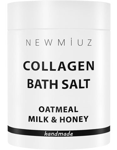 Collagen Bath Salt Soak - Moisturize Soften Skin - Magnesium Epsom Salt - Luxury Spa Bubble Mother's Birthday Christmas Relaxation Gifts - Destress Perfect Stocking Stuffers - Coconut Oatmeal Honey