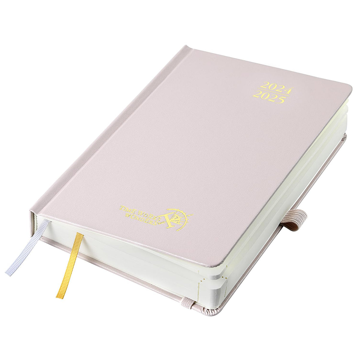 POPRUN 2024-2025 Daily Planner One Page Per Day - Academic Year Diary (July 2024 - June 2025) Hourly Appointment Book with Pocket, Note & Contact Pages, Hardcover, 5.5" x 8.5" - Light Pink