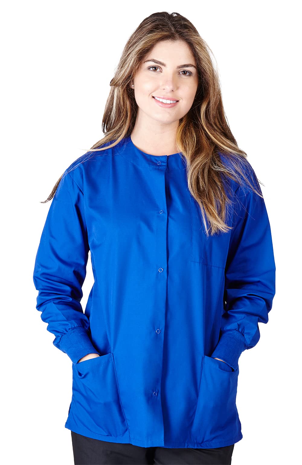 Natural Uniforms Warm Up Scrub Jacket-Dark Royal Blue-Medium