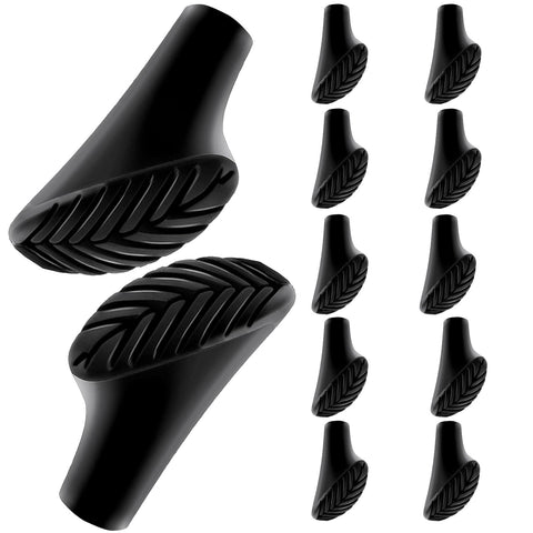 Herreicher 12 Pieces / 6 Pairs - Asphalt Rubber Pads for All Nordic Walking Poles, Trekking Poles 10 mm