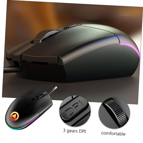 UKCOCO Wired Gaming Mouse Silent Computer Mobile Mute Wired Ergonomic Optical USB Wired Wireless Mice Optical Mice Game Playing Lapdesk Breathing Light Gaming Mouse Abs Notebook Work Led