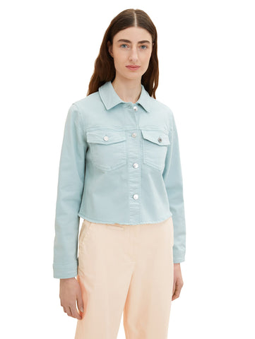 TOM TAILOR Ladie's 1035325 Denim Jacket, 30463-Dusty Mint Blue, L