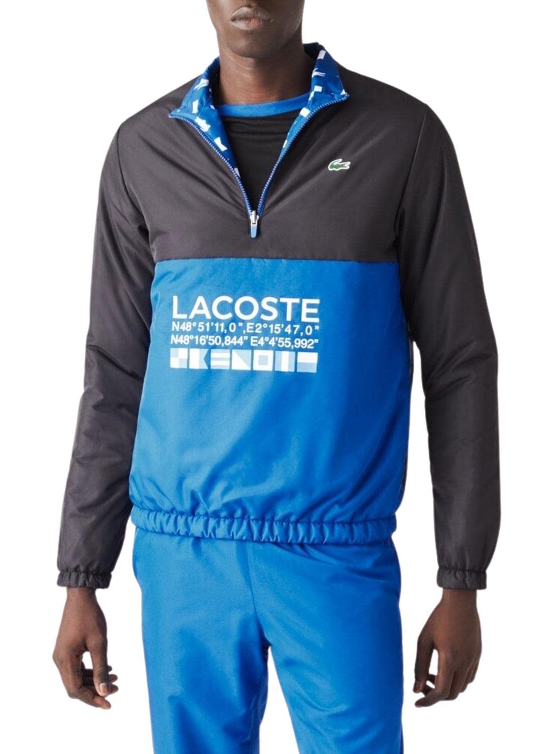 Lacoste Sport Men's BH9245 Parkas & Jackets, Marina/White-Black-Marina, M