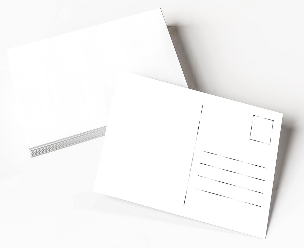Clever Pool, blank postcards for your own design, made from white cardboard, postcards for printing, 50 x DIN A6