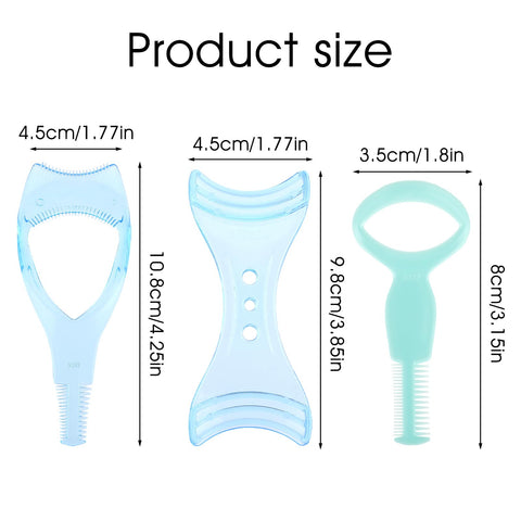3 Pack Makeup Eyelash Eyeliner Tool Mascara Shield Guard Cosmetic Mascara Applicator Helper Tool Silicone Upper Lower Lash Separator Eye Line Guide Stencil Beauty Accessories for Women Girls(Blue)