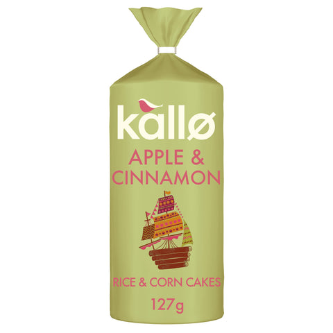 Kallo Apple & Cinnamon Wholegrain Rice & Corn Cakes, 127 g