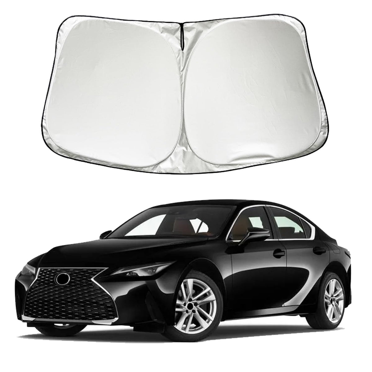 XHRING Car Windshield Sun Shade Sunshade Compatible with Lexus IS250 is 350 F Sport IS350 IS300 IS460 is 250 300 Sedan 2024 2023 2022 2014-2021 Accessories, Foldable Car Front Window Sun Visor Shield