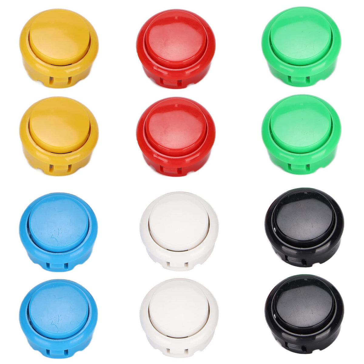 Hilitand 12pcs Arcade Joystick Buttons DIY Kit Arcade Joystick 30mm Replacement Button for Arcade Joystick Game Console