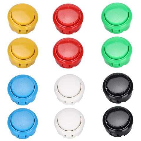 Hilitand 12pcs Arcade Joystick Buttons DIY Kit Arcade Joystick 30mm Replacement Button for Arcade Joystick Game Console