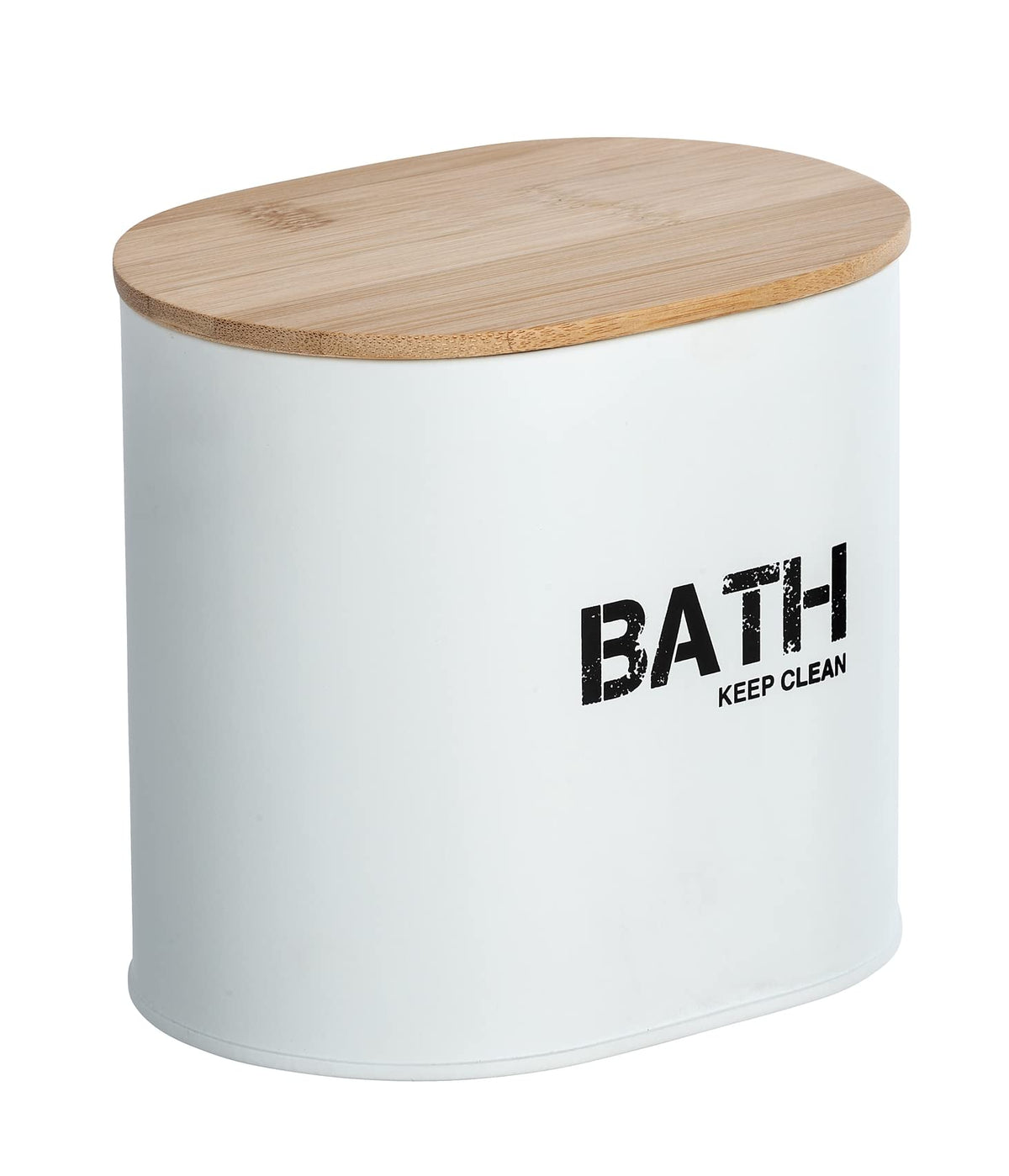 WENKO 23699100 Bathroom Box, White/Brown, 14.5 x 13.5 x 10.5 cm