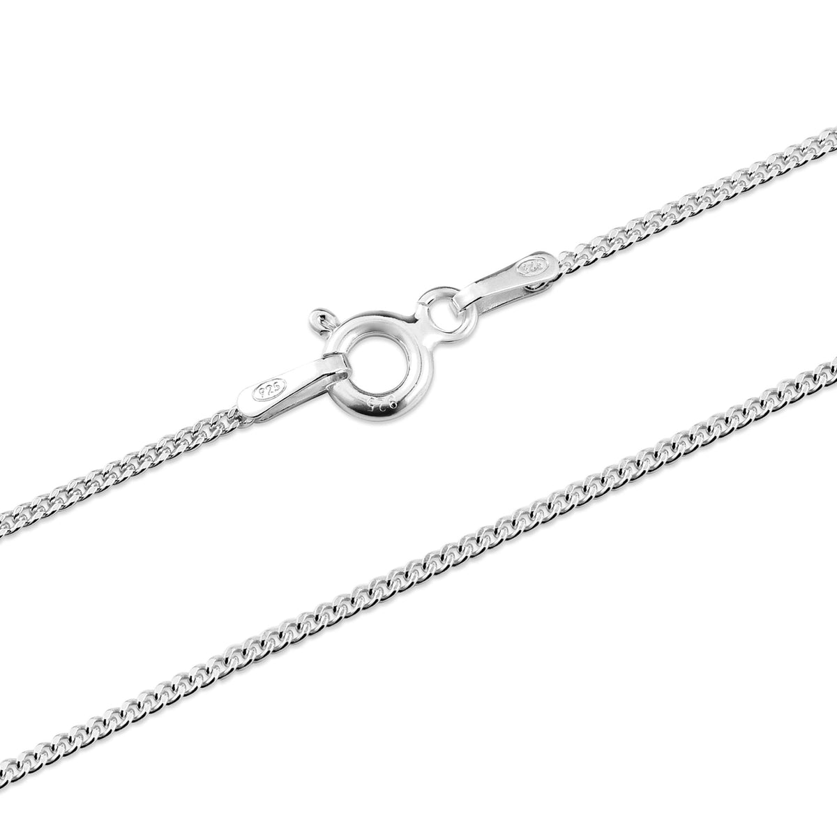 925 Sterling Silver Children's Curb chain - 14 inches (35mm) - short for children only - Small 1.2mm thick - see all photos. - Gift boxed. 8500/14