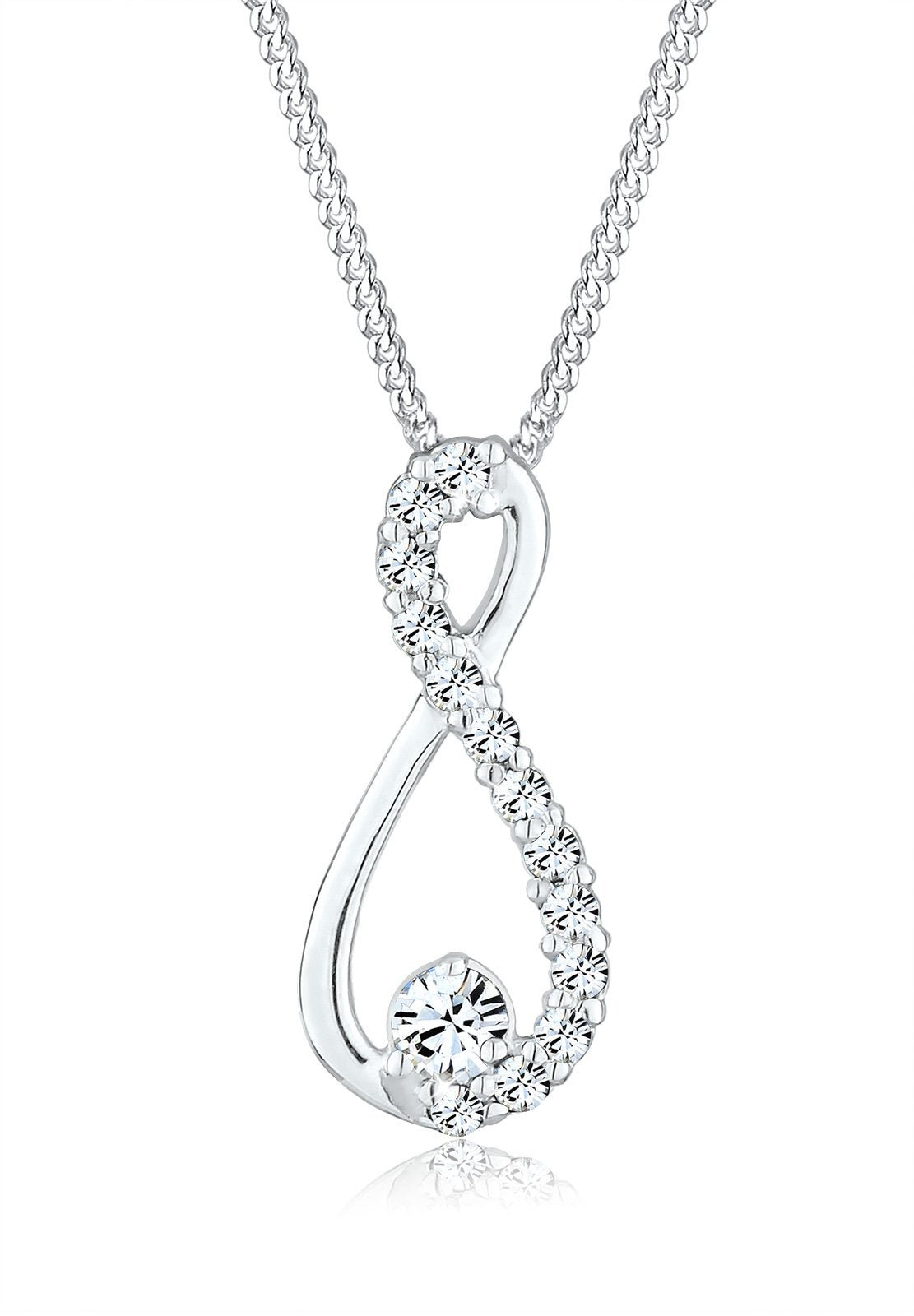 Elli Necklace Women infinity Pendant Precious with Crystals in 925 Sterling Silver