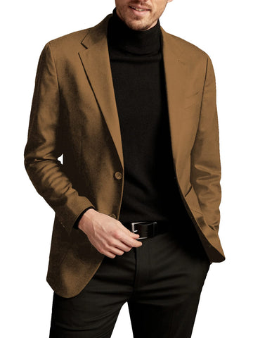 ZIWOCH Men's Sports Suit Jacket Two Button Business Casual Blazer Wedding Jackets (US, Alpha, Large, Regular, Regular, Brown)