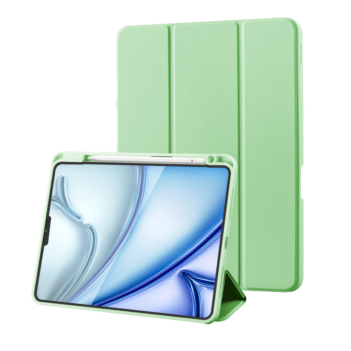 Case for iPad Pro 11 2022/2021/2020/2018 Case with Pencil Holder, Smart Stand Cover Case for 11 Inch iPad Pro 11 Generation, Apple Pencil 2nd Gen Charging with Auto Wake/Sleep, Matcha Green