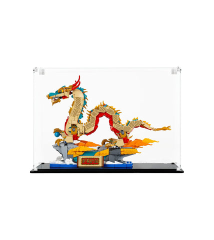 icuanuty Acrylic Display Case for Lego Happy Dragon 80112 Auspicious Dragon Dustproof Storage and Organisation Display Case for Lego Model, Size: 40 x 20 x 30 cm (Display Case Only)