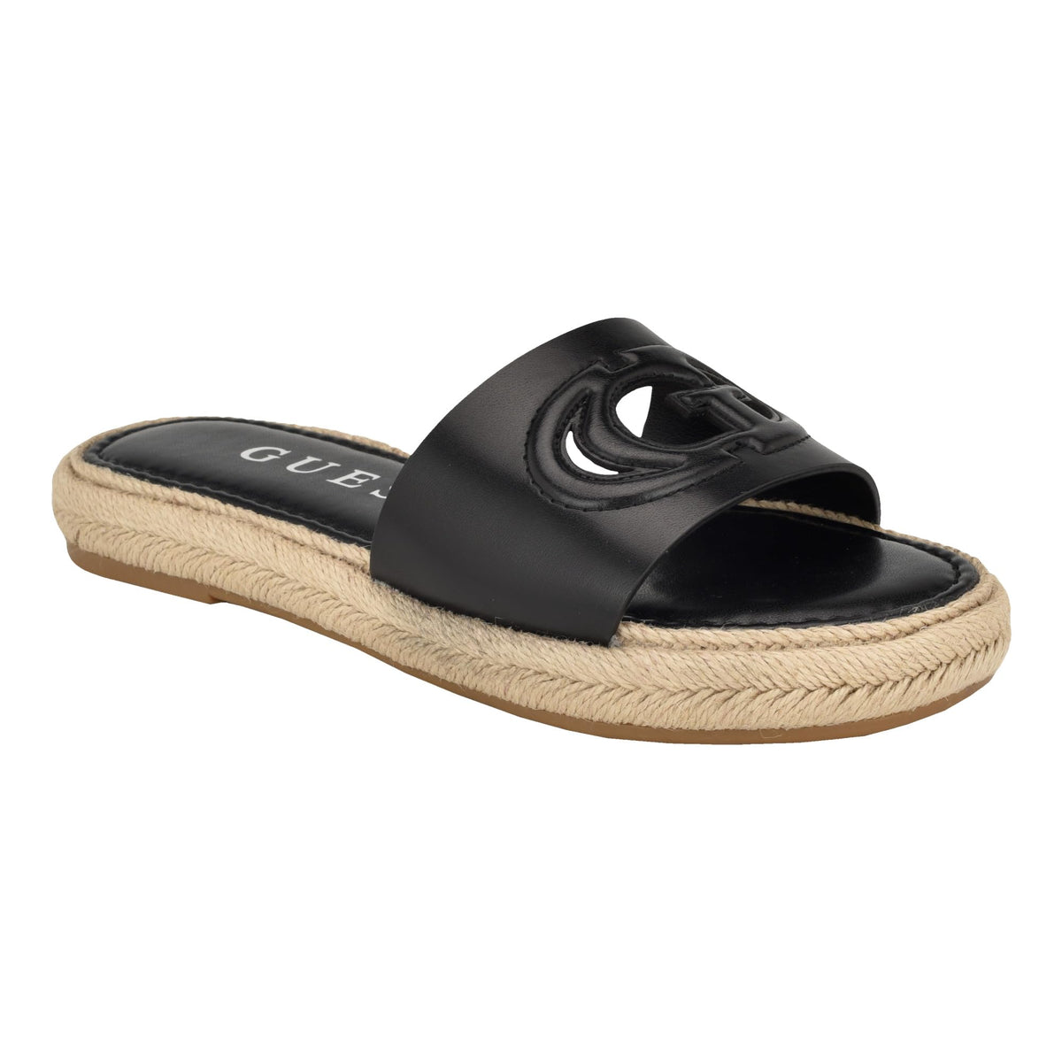 Guess Women's KATICA Sandal, Black 001, 6.5