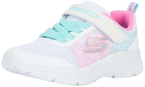 Skechers Microspec Plus-Swirl Sweet Sneaker, White/Multi, 12.5 US Unisex Little Kid