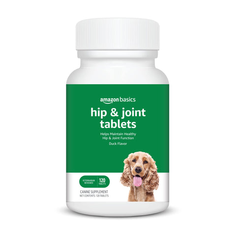 Amazon Basics Dog Hip & Joint Chewable Tablets, Duck Flavored, 120 Count (Previously Solimo)