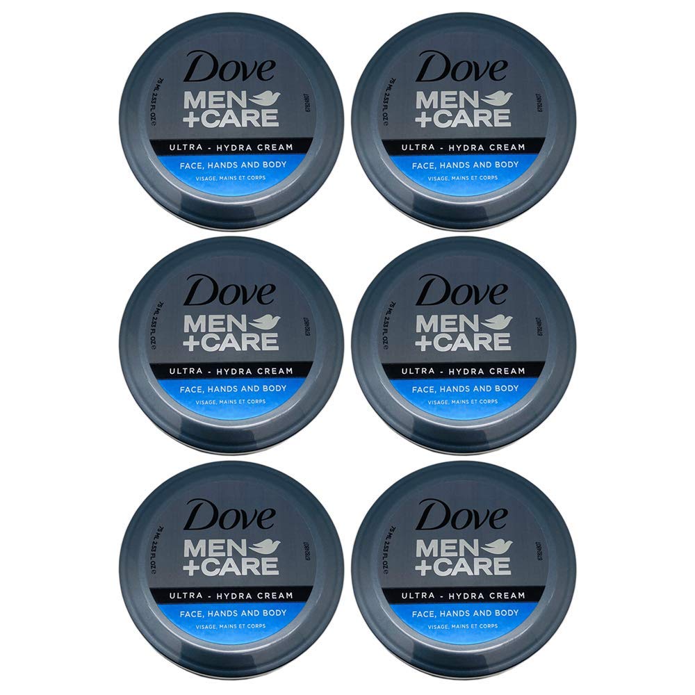 Dove Men+Care Ultra-Hydra Cream with 24 Hour Moisturization, 2.53 FL OZ (Pack of 6)