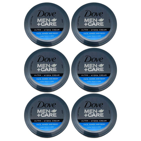 Dove Men+Care Ultra-Hydra Cream with 24 Hour Moisturization, 2.53 FL OZ (Pack of 6)