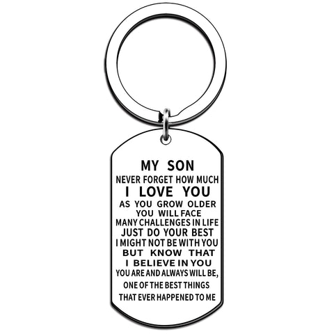 JMIMO Son Gifts Son Keyring from Mum Dad Inspirational Gifts for Son Birthday Christmas Gifts