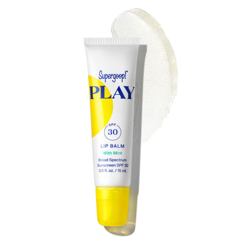 Supergoop! PLAY Lip Balm SPF 30 with Mint, 0.5 fl oz - Broad Spectrum SPF Lip Balm with Hydrating Honey, Shea Butter & Sunflower Seed Oil - Clean Ingredients - Great for Active Days