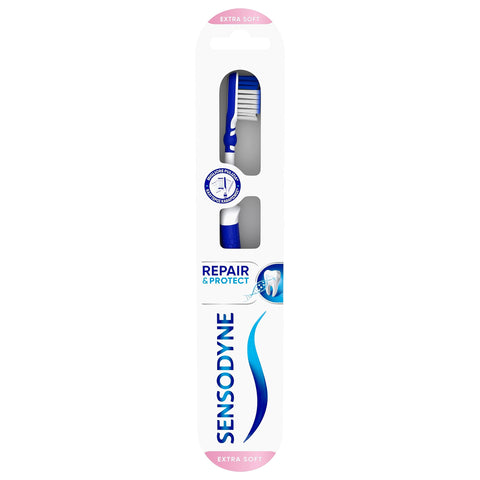 Sensodyne Repair & Protect Extra Soft Bristle Sensitive Teeth Toothbrush - Protects Against Damage by Excessive Brushing, Blue
