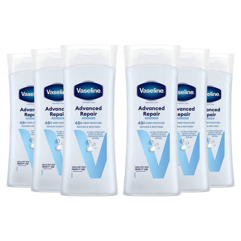 Vaseline Intensive Care Fragrance Free Advance Repair Lotion, 400 ml, Pack of 6