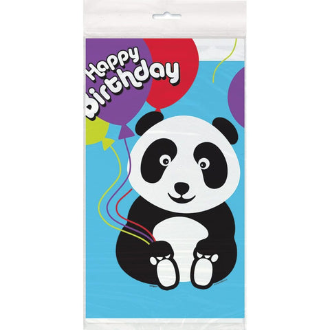 Unique Industries Birthday Panda Plastic Table Cover (Each) - Party Supplies