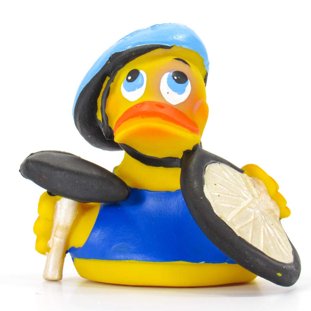Biker Cyclist Crash Rubber Duck Bath Toy | All Natural, Organic, Eco Friendly, Squeaker | Imported from Barcelona, Spain