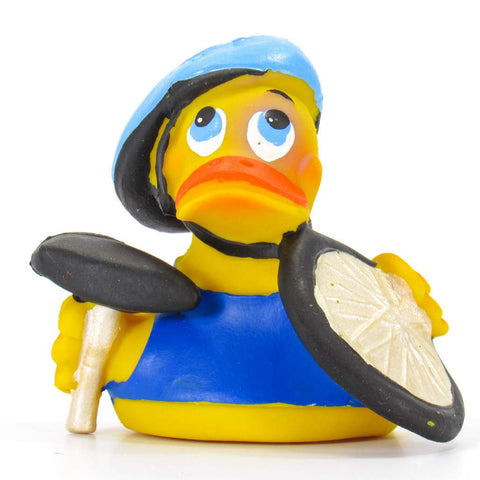 Biker Cyclist Crash Rubber Duck Bath Toy | All Natural, Organic, Eco Friendly, Squeaker | Imported from Barcelona, Spain