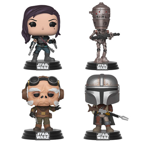 Funko Pop!: Bundle of 4: Mandalorian - The Mandalorian, Kulii, IG-11 and Cara Dune