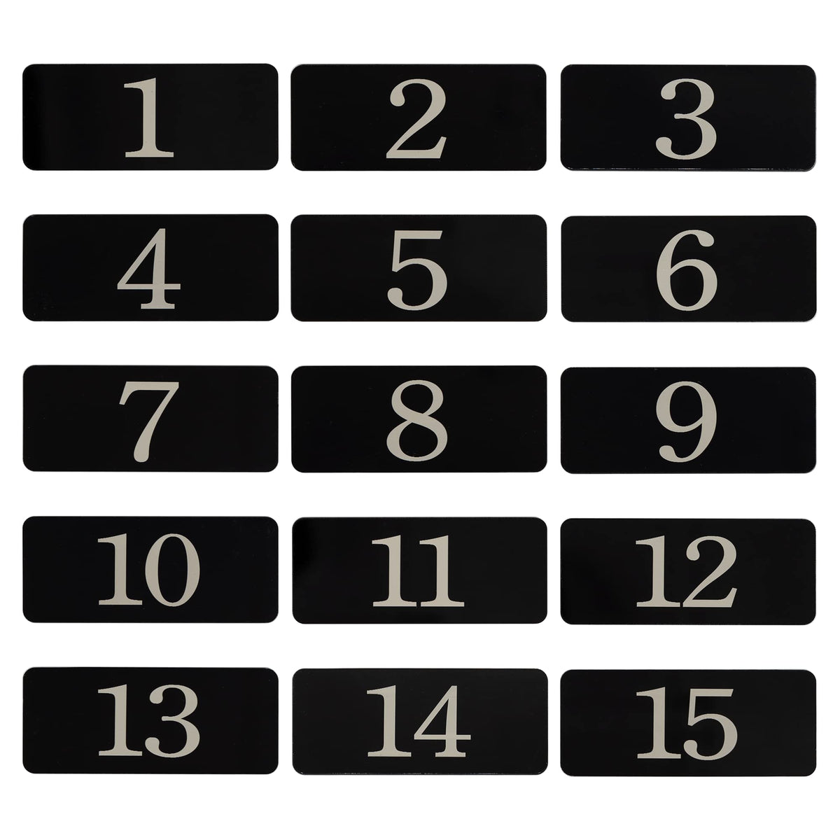 Plastic Rectangle Locker Numbered Sticker Room Number Table Number (1-25, Black)