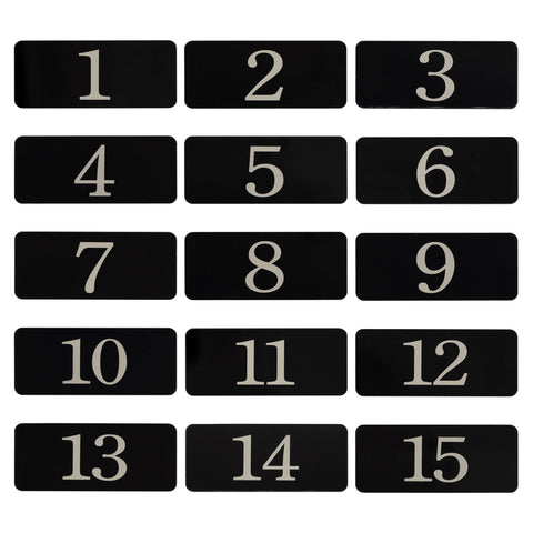 Plastic Rectangle Locker Numbered Sticker Room Number Table Number (1-25, Black)
