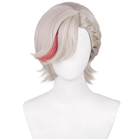 Lyney Genshin Cosplay Wig Man Gray Brown Short Straight Hair for Comic Con, Cosplay show, Halloween with Wig Cap