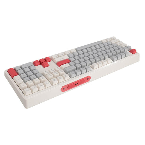 Zunate RGB Backlit 108 Key Silent Computer Keyboard - 26 Keys Anti Ghosting, Multifunctional Keys Design, Stylish Appearance for Office Home (Gray White Red)