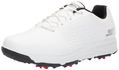 Skechers Men's Torque Waterproof Golf Shoe, White/Black Sole, 7.5 Wide