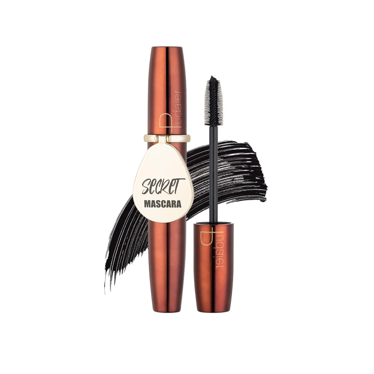 4D Silk Fiber Mascara With A Small Mirror,For Eye Makeup,Non-Clumping,Eyelash Curling,Waterproof And Long-Lasting Charming Portable Mascara,Perfect For Party Travel