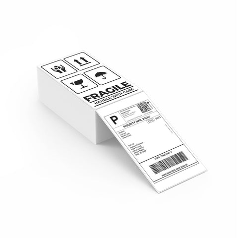 MUNBYN 3x5 Inch Thermal Shipping Labels, Fanfold Thermal Printer Labels, Multipurpose Labels for Small Businesses, 3x5 Labels White for Shipping Packages