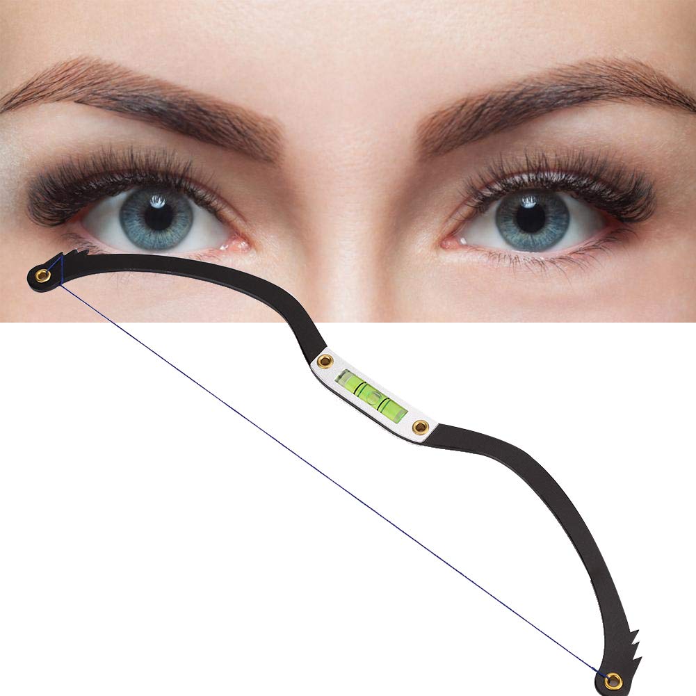 Line Marker Ruler Eyebrow Tattoo Line Brow Make Up Kit Eyebrow Makeup Eye Thread Sponge Sucker[Black]
