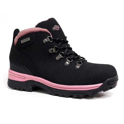 Northwest Territory Ladies Trek Lace Up Leather Upper Water Proof Walking/Hiking/Outdoor Trekking Boot (Black Pink, 8 UK, numeric_8)