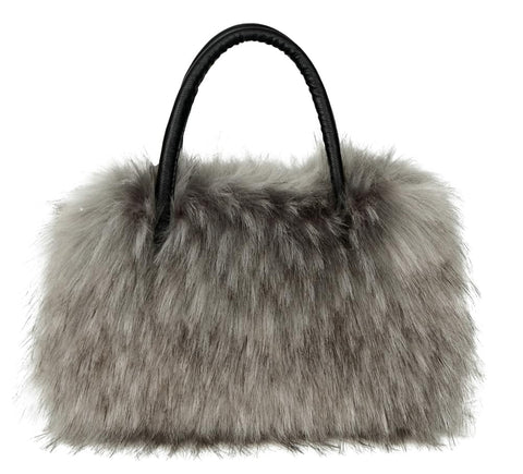Epsion Furry Shoulder Bag for Women Fuzzy Faux Fur Large Tote Handbag Cute Soft Fluffy Purse, Grey