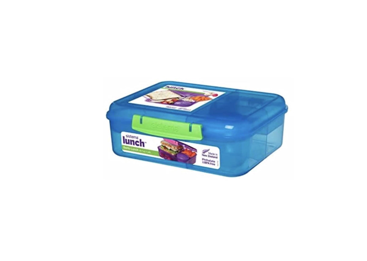 Sistema Bento Box LUNCH | Lunch Box with Yoghurt/Fruit Pot | 1.65 L | BPA-Free | Assorted Colours (Varies by Pack) | 1 Count