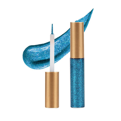 Apooliy Glitter Liquid Eyeliner, Metallic Shimmer Long Lasting Eyeshadow with Sparkle Intense Colorful Gel Liner Pen