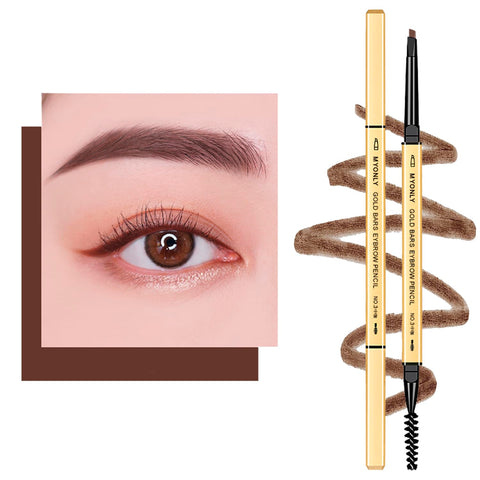 Eyebrow Pencil, Micro Eyebrow Retractable Pencil with Brow Brush, Ultra Fine 1.5mm Tip, Draws Tiny Brow Hairs, Smudge-Proof, Sweat Resistant, Natural Eyebrow Makeup Eyebrow Pencils (Medium Brown)