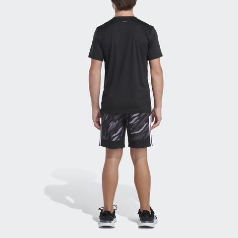 adidas Boys' AEROREADY Tiger Camo Short, Black, X-Large (18/20)