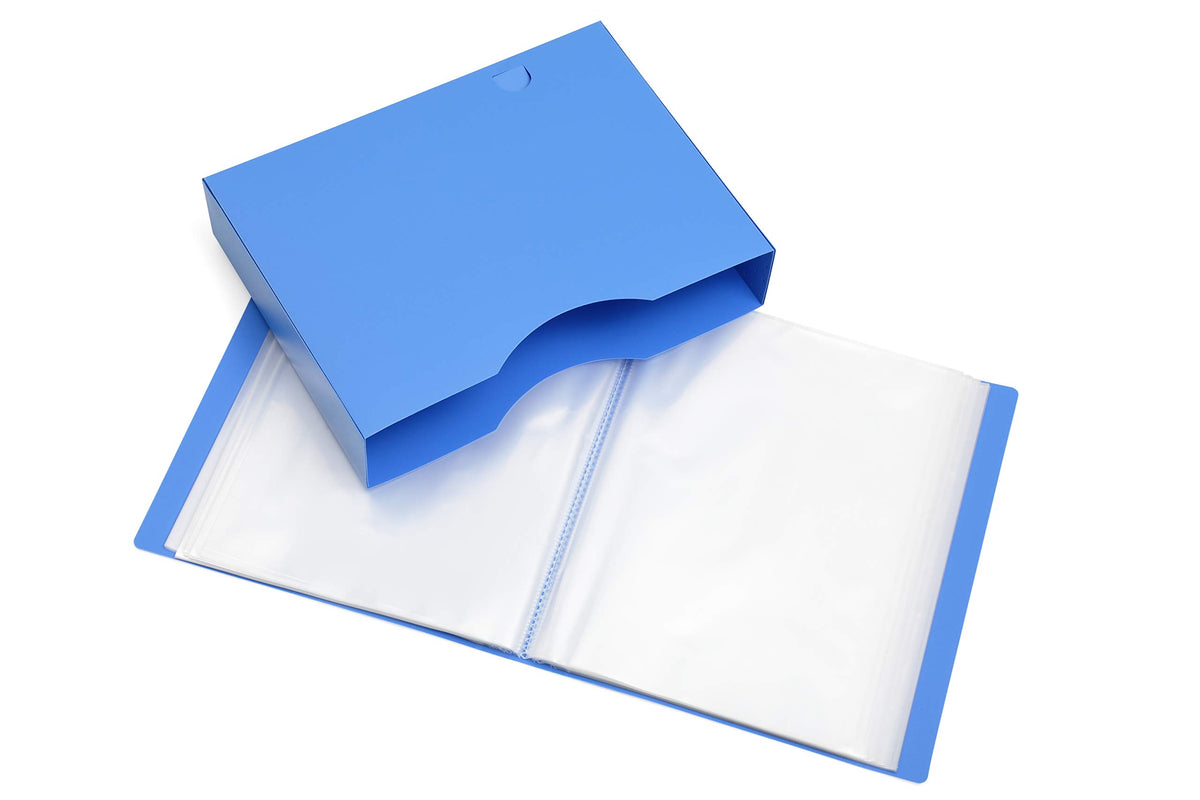 A4 Presentation Display Book - File Folder with 150 Pockets 300/Sides - Storage Case Portfolio Folder with Plastic Sleeves - Poly Pocket Folder - by Arpan (Blue)