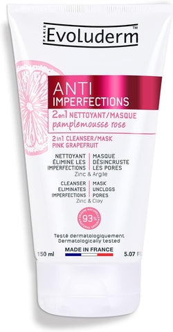 Evoluderm Anti Imperfections 2 in1 Pink Grapefruit Cleanser/Mask 200ml